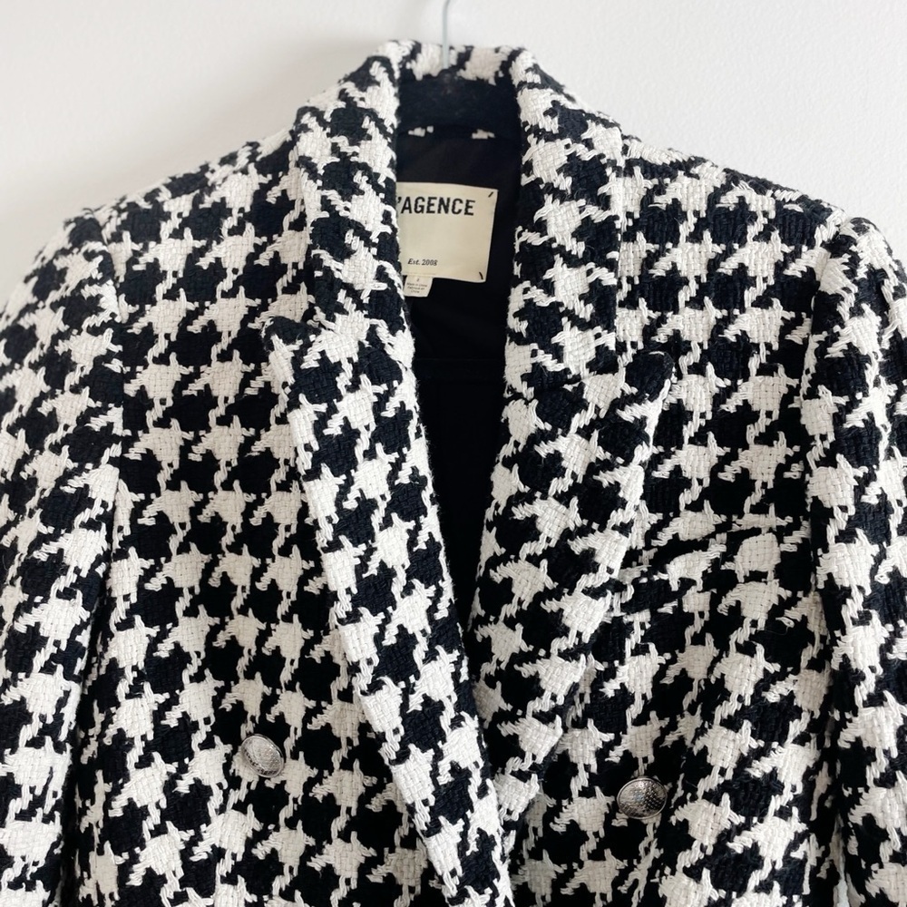 L’AGENCE Kenzie Houndstooth Blazer Jacket - Picture 8 of 8